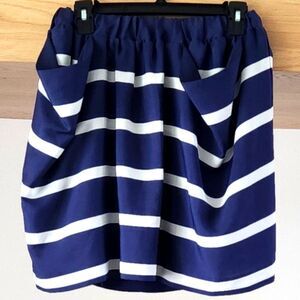 BCBGeneration Navy and White Striped Skirt